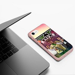 Чехол iPhone 7/8 матовый GTA V TEAM FOREVER AND EVER, цвет: 3D-светло-розовый — фото 2