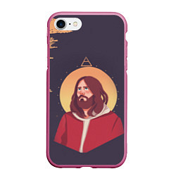 Чехол iPhone 7/8 матовый Jared Leto 30 SECONDS TO MARS Z, цвет: 3D-малиновый