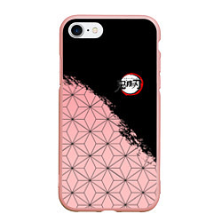 Чехол iPhone 7/8 матовый КОСТЮМ НЕЗУКО КЛИНОК РАССЕКАЮЩИЙ ДЕМОНОВ, цвет: 3D-светло-розовый