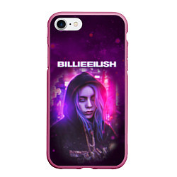 Чехол iPhone 7/8 матовый BILLIE EILISH GLITCH Z, цвет: 3D-малиновый