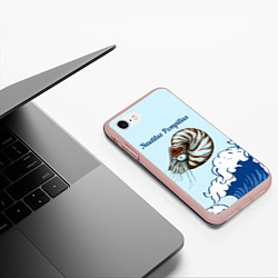 Чехол iPhone 7/8 матовый Nautilus Pompilius океан, цвет: 3D-светло-розовый — фото 2