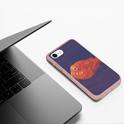 Чехол iPhone 7/8 матовый Удильщик, цвет: 3D-светло-розовый — фото 2