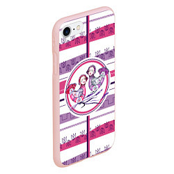 Чехол iPhone 7/8 матовый Птички Сирин Близнецы, цвет: 3D-светло-розовый — фото 2