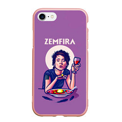 Чехол iPhone 7/8 матовый ZEMFIRA арт ужин, цвет: 3D-светло-розовый