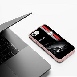 Чехол iPhone 7/8 матовый MERCEDES BENZ AMG, цвет: 3D-светло-розовый — фото 2