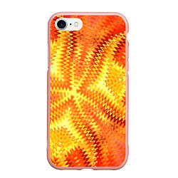 Чехол iPhone 7/8 матовый Желто-оранжевая абстракция, цвет: 3D-светло-розовый