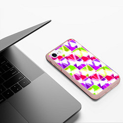 Чехол iPhone 7/8 матовый Абстрактный яркий узор, цвет: 3D-светло-розовый — фото 2