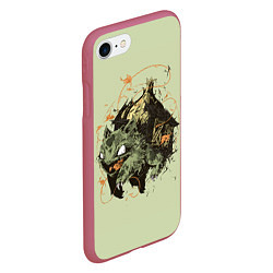 Чехол iPhone 7/8 матовый Horror Bulbasaur, цвет: 3D-малиновый — фото 2