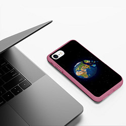 Чехол iPhone 7/8 матовый Разрушение земли!, цвет: 3D-малиновый — фото 2