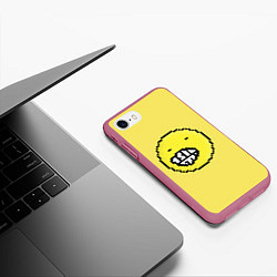 Чехол iPhone 7/8 матовый Смешная смайл, цвет: 3D-малиновый — фото 2