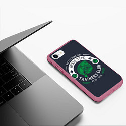 Чехол iPhone 7/8 матовый Тренер травяных покемонов, цвет: 3D-малиновый — фото 2