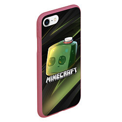 Чехол iPhone 7/8 матовый MINECRAFT МАЙНКРАФТ Z, цвет: 3D-малиновый — фото 2