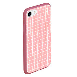 Чехол iPhone 7/8 матовый Клетка волнистая, цвет: 3D-малиновый — фото 2