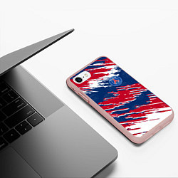 Чехол iPhone 7/8 матовый ФК ПСЖ PARIS SAINT GERMAIN, цвет: 3D-светло-розовый — фото 2