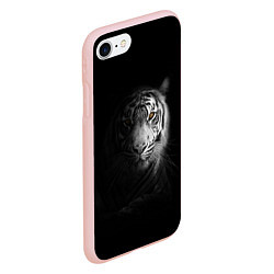 Чехол iPhone 7/8 матовый БЕЛЫЙ ТИГР, цвет: 3D-светло-розовый — фото 2