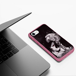 Чехол iPhone 7/8 матовый Адская девочка Энма Ай, цвет: 3D-малиновый — фото 2