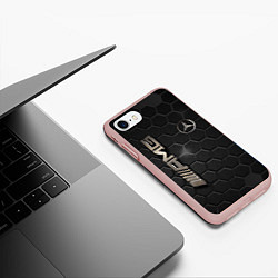 Чехол iPhone 7/8 матовый MERCEDES LOGO BRONZE, цвет: 3D-светло-розовый — фото 2