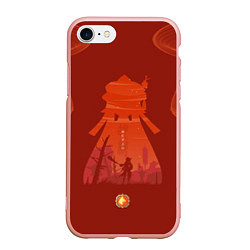 Чехол iPhone 7/8 матовый HU TAO ХУ ТАО ГЕНШИН, цвет: 3D-светло-розовый