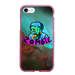 Чехол iPhone 7/8 матовый ZOMBIE, цвет: 3D-малиновый