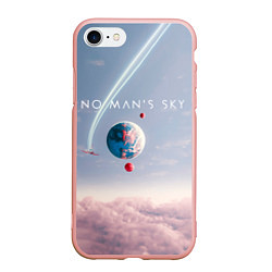 Чехол iPhone 7/8 матовый No mans sky, цвет: 3D-светло-розовый