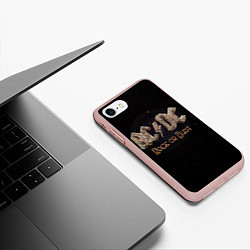 Чехол iPhone 7/8 матовый ACDC Rock or Bust, цвет: 3D-светло-розовый — фото 2