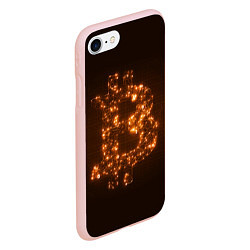Чехол iPhone 7/8 матовый СВЕТЯЩИЙСЯ BITCOIN, цвет: 3D-светло-розовый — фото 2