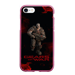 Чехол iPhone 7/8 матовый NPC GEARS OF WAR Z, цвет: 3D-малиновый