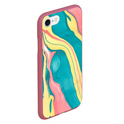 Чехол iPhone 7/8 матовый Красочный развод, цвет: 3D-малиновый — фото 2