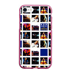 Чехол iPhone 7/8 матовый The Crush Tour - Bon Jovi, цвет: 3D-малиновый