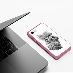 Чехол iPhone 7/8 матовый TOYOTA SMOKE, цвет: 3D-малиновый — фото 2