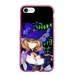 Чехол iPhone 7/8 матовый Лиза, Genshin Impact, цвет: 3D-малиновый