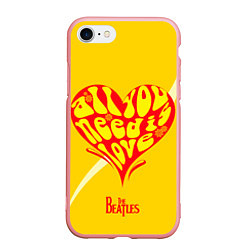 Чехол iPhone 7/8 матовый All u need is love Beatles, цвет: 3D-баблгам