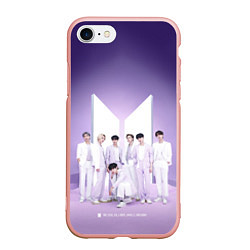 Чехол iPhone 7/8 матовый BTS Purple, цвет: 3D-светло-розовый