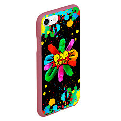 Чехол iPhone 7/8 матовый Pop Tubes, поп трубка pop it, цвет: 3D-малиновый — фото 2