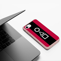 Чехол iPhone 7/8 матовый Ojingeo geim - Стражи, цвет: 3D-светло-розовый — фото 2