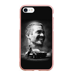 Чехол iPhone 7/8 матовый Paul Walker, цвет: 3D-светло-розовый