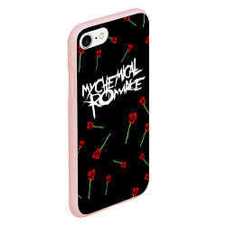 Чехол iPhone 7/8 матовый MY CHEMICAL ROMANCE РОЗЫ MCR ROSES, цвет: 3D-светло-розовый — фото 2