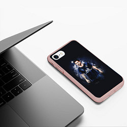 Чехол iPhone 7/8 матовый Lionel Messi Paris Saint-Germain, цвет: 3D-светло-розовый — фото 2