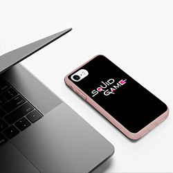 Чехол iPhone 7/8 матовый Squid Game, цвет: 3D-светло-розовый — фото 2