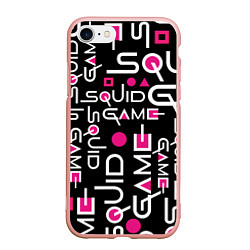 Чехол iPhone 7/8 матовый SQUID GAME ЛОГО PINK, цвет: 3D-светло-розовый