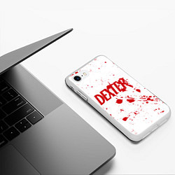 Чехол iPhone 7/8 матовый Dexter logo Декстер брызги крови, цвет: 3D-белый — фото 2