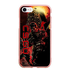 Чехол iPhone 7/8 матовый CS GO SPECIAL OPERATION RED ALERT SKIN КС ГО КРАСН, цвет: 3D-светло-розовый