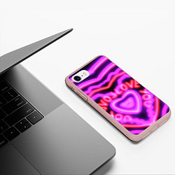 Чехол iPhone 7/8 матовый Lover love, цвет: 3D-светло-розовый — фото 2
