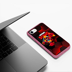 Чехол iPhone 7/8 матовый Meg BrawlStars 3D, цвет: 3D-малиновый — фото 2