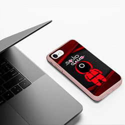 Чехол iPhone 7/8 матовый Игра в кальмара - 3D плиты, цвет: 3D-светло-розовый — фото 2