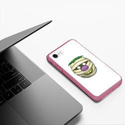 Чехол iPhone 7/8 матовый Улыбающейся голова мумии, цвет: 3D-малиновый — фото 2