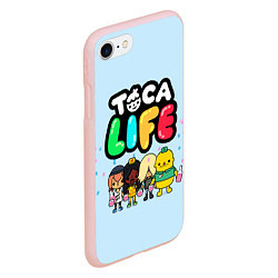 Чехол iPhone 7/8 матовый Toca Life: Logo, цвет: 3D-светло-розовый — фото 2
