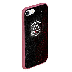 Чехол iPhone 7/8 матовый Linkin Park Logo Линкин Парк, цвет: 3D-малиновый — фото 2