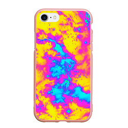Чехол iPhone 7/8 матовый Яркая абстракция космических красок, цвет: 3D-светло-розовый