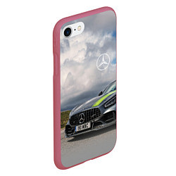 Чехол iPhone 7/8 матовый Mercedes V8 Biturbo Racing Team AMG, цвет: 3D-малиновый — фото 2
